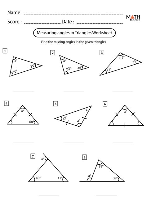 angles of triangles worksheet.